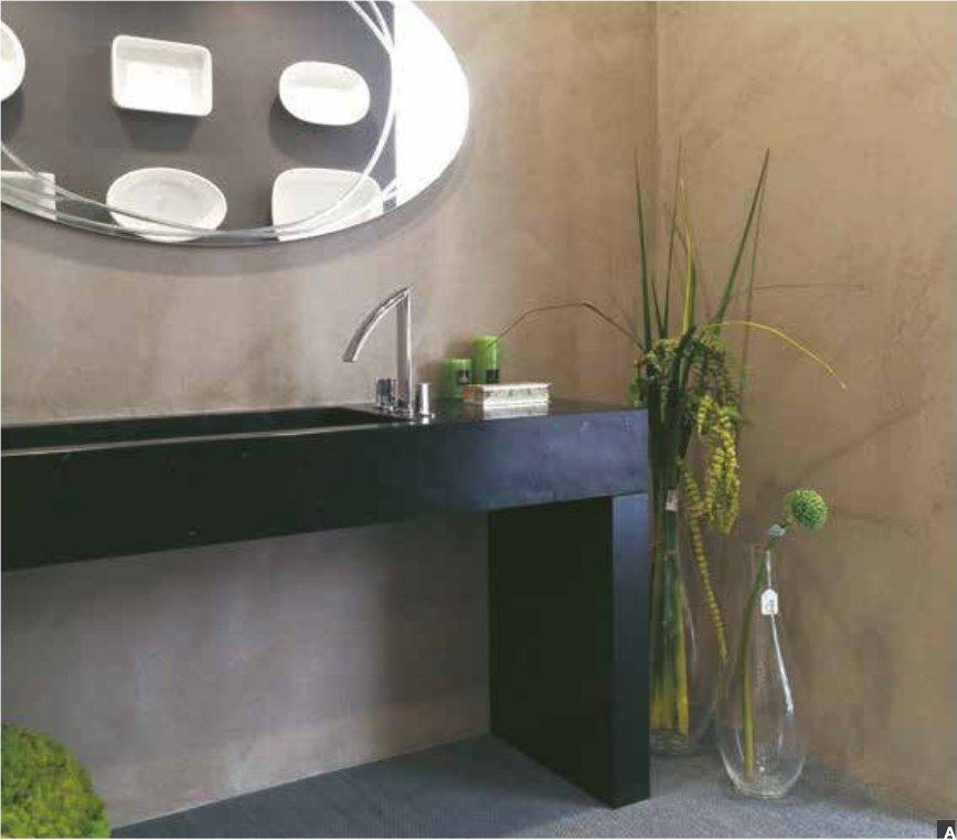 Designboden in Betonoptik, Bad und Wellness