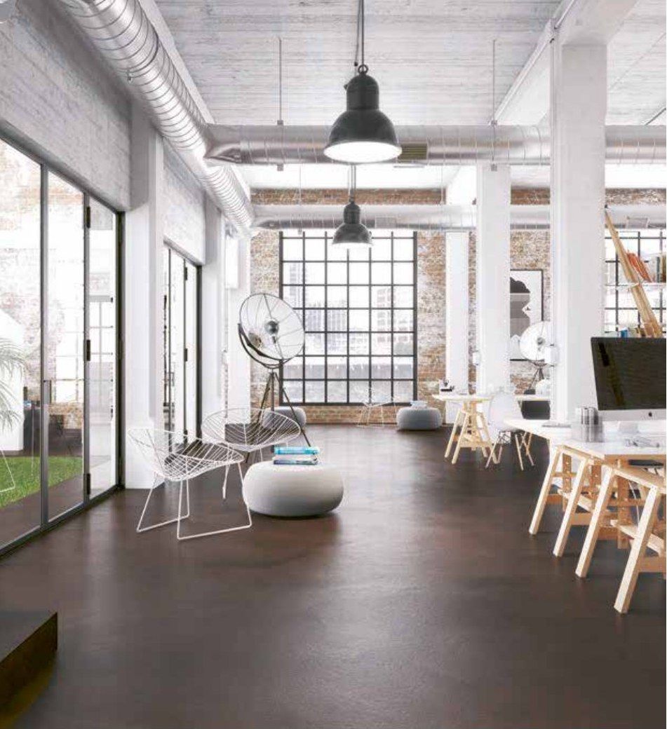 Designboden in Betonoptik, Büro und Arbeiten