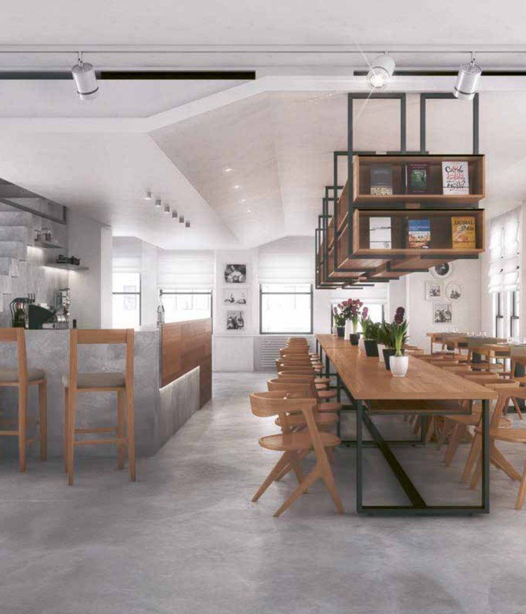 Designboden in Betonoptik, Gastronomie und Hotel