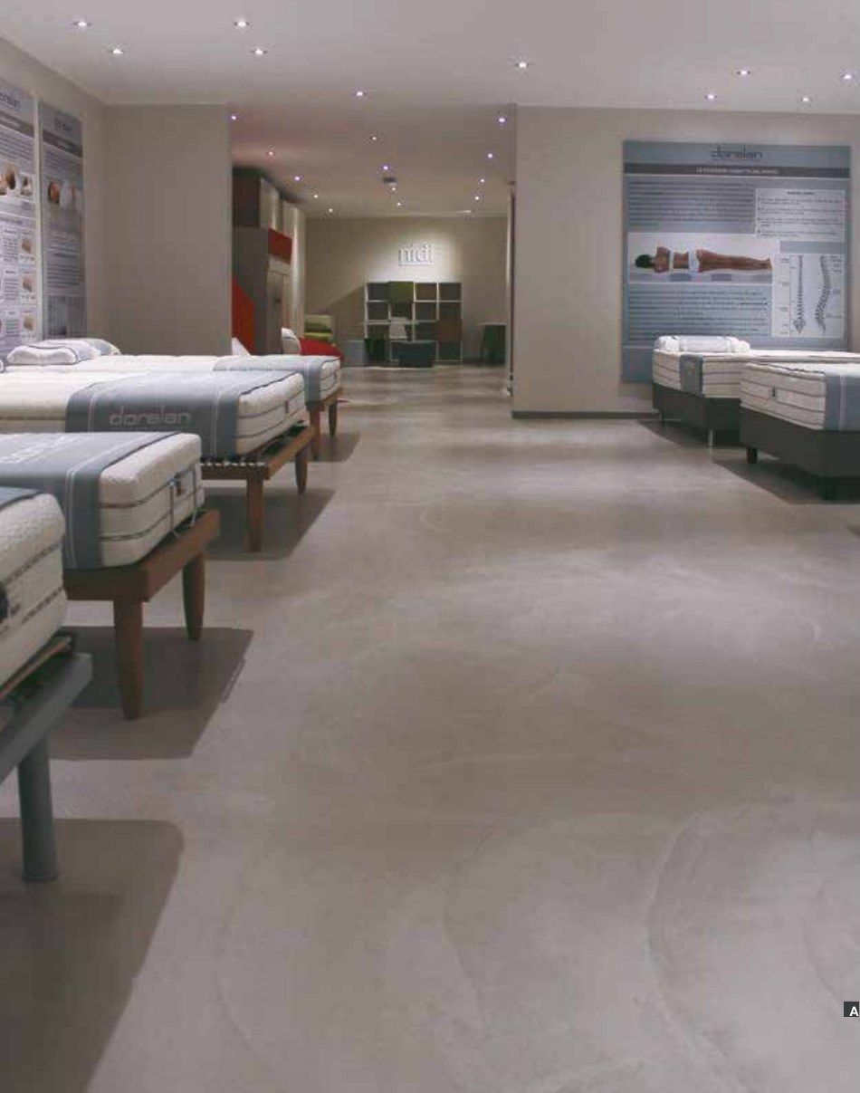 Designboden in Betonoptik, Laden und Showroom
