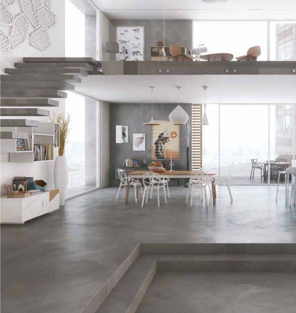Designboden in Betonoptik, Wohnen