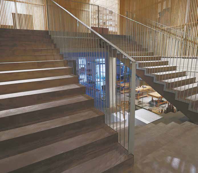 Treppe und Podest mit Spachtelboden in Betonoptik